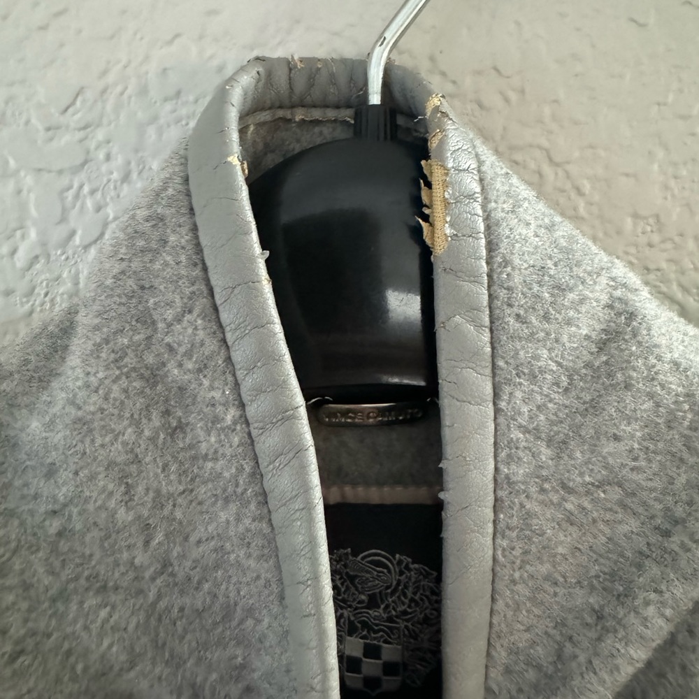 Grey Rabbit Wool Trench Coat - Picture 4 of 4